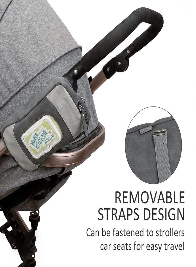 SONARIN Baby Wet Wipe Pouch,Portable Baby Wet Wipes Dispenser Holder Travel Wet Wipes Bag Container Reusable Baby Wipe Case Carrying Pouch for Baby and Adult(Grey) - Image 3